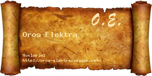 Oros Elektra névjegykártya
